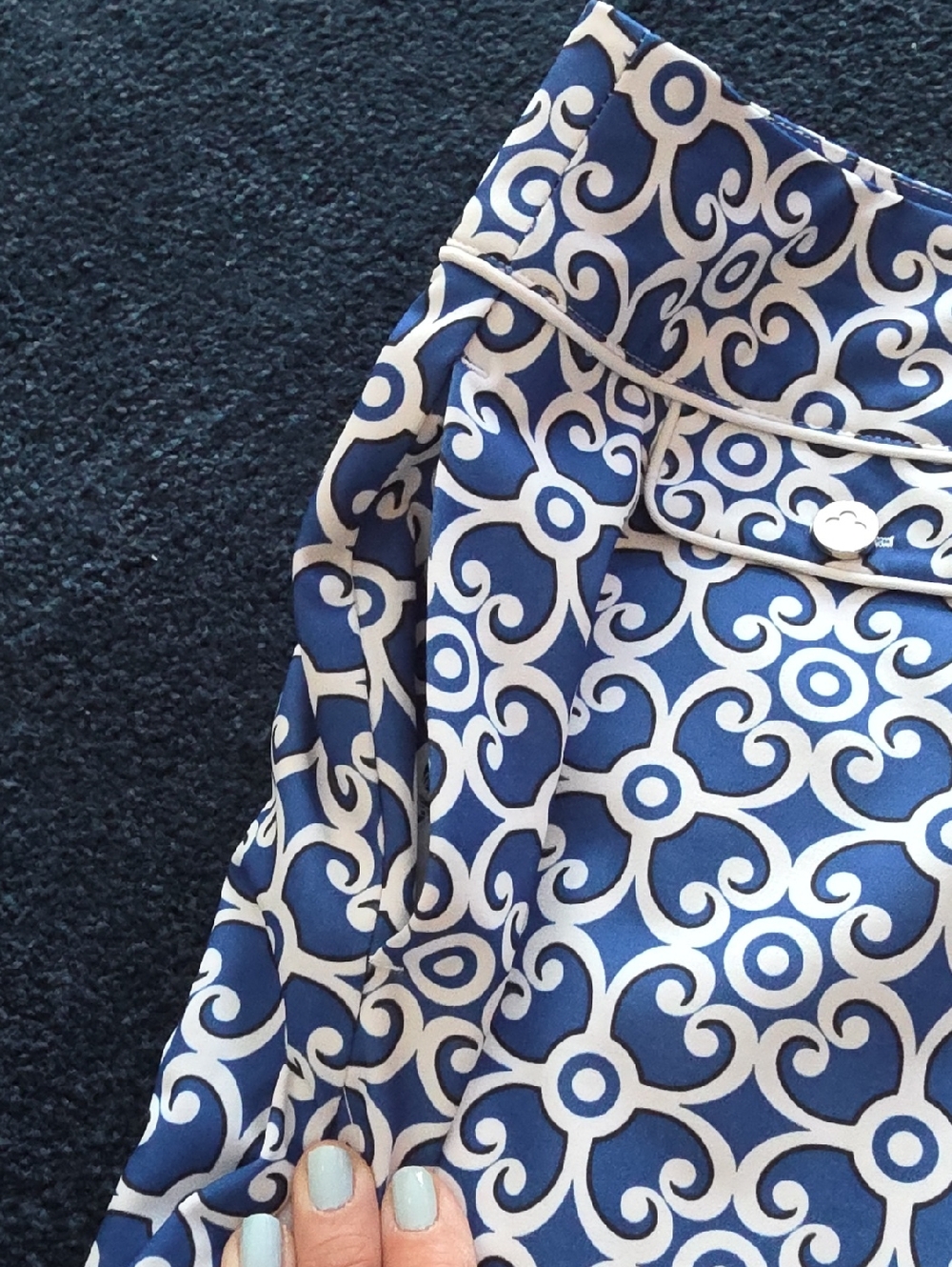 EP Pro Golf Sports Skort Skirt Blue & White Side Zip Size 10 - Picture 3 of 9